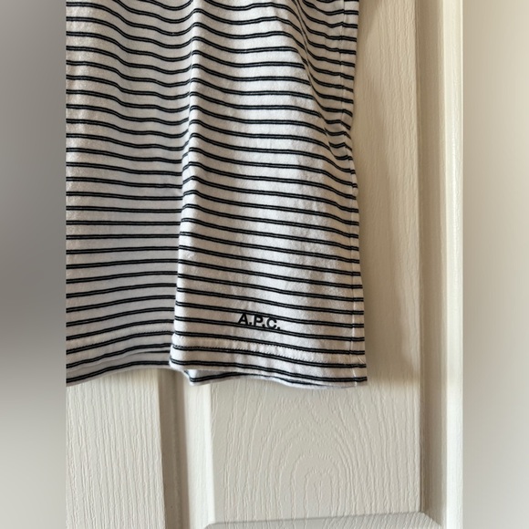 A.P.C. Men’s Short Sleeve Striped Tee Shirt - size Large - Picture 2 of 4